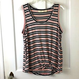 Christian Siriano Striped Twist Hem Tank Top EUC